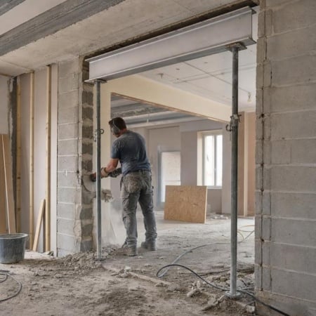 Mur porteur &agrave; Roche-lez-Beaupr&eacute;, les pr&eacute;cautions avant travaux